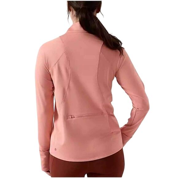 Athleta Conch Pink Whistler Half Zip Back Zip Pocket Pullover Size XS - Picture 1 of 13